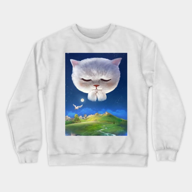 Praying Cat Crewneck Sweatshirt by zkozkohi